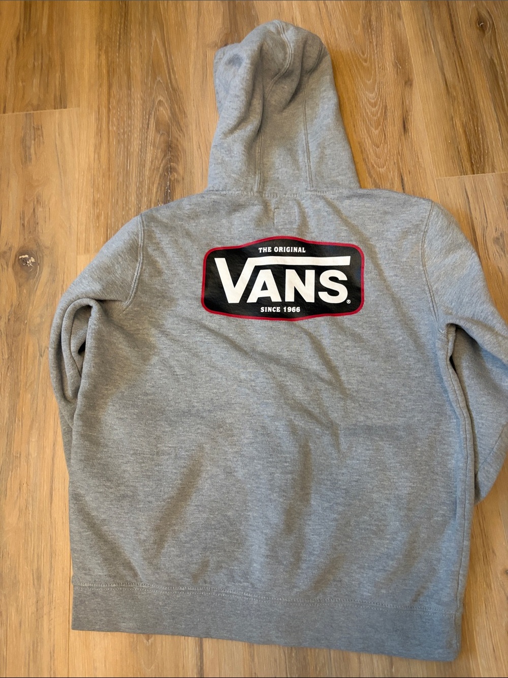 Vans Grey Full-Zip Hoodie with Chest Logo - Picture 2 of 3